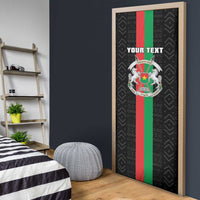 Personalized Burkina Faso Striped Door Cover African Mud Cloth Pattern - Black - Wonder Print Shop