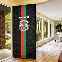 Personalized Burkina Faso Striped Door Cover African Mud Cloth Pattern - Black - Wonder Print Shop