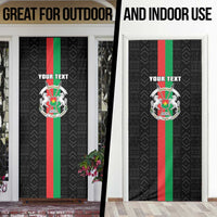 Personalized Burkina Faso Striped Door Cover African Mud Cloth Pattern - Black - Wonder Print Shop