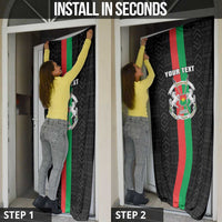 Personalized Burkina Faso Striped Door Cover African Mud Cloth Pattern - Black - Wonder Print Shop