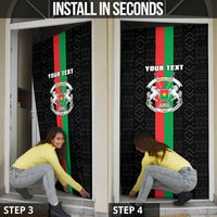 Personalized Burkina Faso Striped Door Cover African Mud Cloth Pattern - Black - Wonder Print Shop