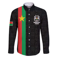 Personalized Burkina Faso Striped Family Matching Off The Shoulder Long Sleeve Dress and Hawaiian Shirt African Mud Cloth Pattern - Black - Wonder Print Shop