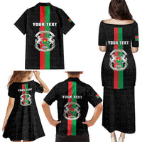 Personalized Burkina Faso Striped Family Matching Puletasi and Hawaiian Shirt African Mud Cloth Pattern - Black - Wonder Print Shop