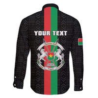 Personalized Burkina Faso Striped Family Matching Puletasi and Hawaiian Shirt African Mud Cloth Pattern - Black - Wonder Print Shop