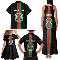 Personalized Burkina Faso Striped Family Matching Tank Maxi Dress and Hawaiian Shirt African Mud Cloth Pattern - Black - Wonder Print Shop