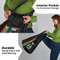 Burkina Faso Striped Grocery Bag African Mud Cloth Pattern - Black - Wonder Print Shop