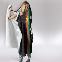 Burkina Faso Striped Hooded Blanket African Mud Cloth Pattern - Black - Wonder Print Shop