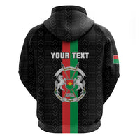 Personalized Burkina Faso Striped Hoodie African Mud Cloth Pattern - Black - Wonder Print Shop