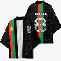 Personalized Burkina Faso Striped Kimono African Mud Cloth Pattern - Black - Wonder Print Shop