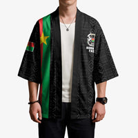Personalized Burkina Faso Striped Kimono African Mud Cloth Pattern - Black - Wonder Print Shop