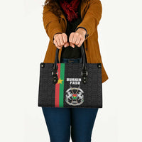 Burkina Faso Striped Leather Bag African Mud Cloth Pattern - Black - Wonder Print Shop