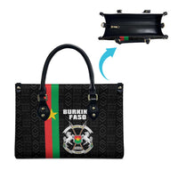 Burkina Faso Striped Leather Bag African Mud Cloth Pattern - Black - Wonder Print Shop