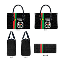Burkina Faso Striped Leather Bag African Mud Cloth Pattern - Black - Wonder Print Shop