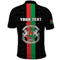 Personalized Burkina Faso Striped Polo Shirt African Mud Cloth Pattern - Black - Wonder Print Shop