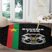 Burkina Faso Striped Round Carpet African Mud Cloth Pattern - Black - Wonder Print Shop