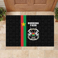 Burkina Faso Striped Rubber Doormat African Mud Cloth Pattern - Black - Wonder Print Shop