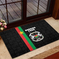 Burkina Faso Striped Rubber Doormat African Mud Cloth Pattern - Black - Wonder Print Shop