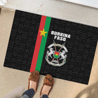 Burkina Faso Striped Rubber Doormat African Mud Cloth Pattern - Black - Wonder Print Shop