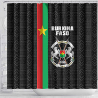 Burkina Faso Striped Shower Curtain African Mud Cloth Pattern - Black - Wonder Print Shop