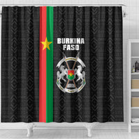 Burkina Faso Striped Shower Curtain African Mud Cloth Pattern - Black - Wonder Print Shop