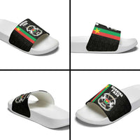 Burkina Faso Striped Slide Sandals African Mud Cloth Pattern - Black - Wonder Print Shop
