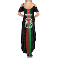 Personalized Burkina Faso Striped Summer Maxi Dress African Mud Cloth Pattern - Black - Wonder Print Shop
