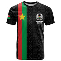 Personalized Burkina Faso Striped T Shirt African Mud Cloth Pattern - Black - Wonder Print Shop