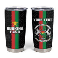 Personalized Burkina Faso Striped Tumbler Cup African Mud Cloth Pattern - Black - Wonder Print Shop