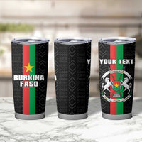 Personalized Burkina Faso Striped Tumbler Cup African Mud Cloth Pattern - Black - Wonder Print Shop