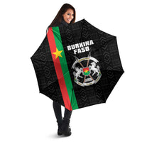 Burkina Faso Striped Umbrella African Mud Cloth Pattern - Black - Wonder Print Shop