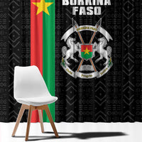 Burkina Faso Striped Window Curtain African Mud Cloth Pattern - Black - Wonder Print Shop