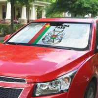 Burkina Faso Striped Auto Sun Shade African Mud Cloth Pattern - White - Wonder Print Shop