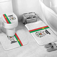 Burkina Faso Striped Bathroom Set African Mud Cloth Pattern - White - Wonder Print Shop