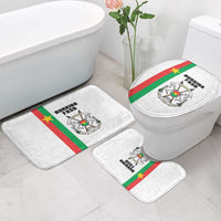 Burkina Faso Striped Bathroom Set African Mud Cloth Pattern - White - Wonder Print Shop