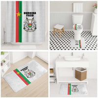 Burkina Faso Striped Bathroom Set African Mud Cloth Pattern - White - Wonder Print Shop