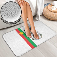 Burkina Faso Striped Bathroom Set African Mud Cloth Pattern - White - Wonder Print Shop