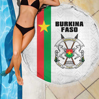 Burkina Faso Striped Beach Blanket African Mud Cloth Pattern - White - Wonder Print Shop