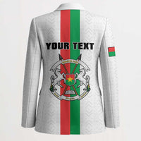 Personalized Burkina Faso Striped Blazer African Mud Cloth Pattern - White - Wonder Print Shop