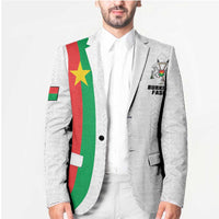 Personalized Burkina Faso Striped Blazer African Mud Cloth Pattern - White - Wonder Print Shop