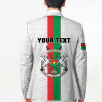 Personalized Burkina Faso Striped Blazer African Mud Cloth Pattern - White - Wonder Print Shop