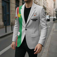 Personalized Burkina Faso Striped Blazer African Mud Cloth Pattern - White - Wonder Print Shop