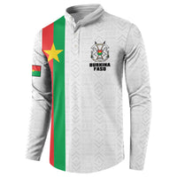 Personalized Burkina Faso Striped Button Sweatshirt African Mud Cloth Pattern - White - Wonder Print Shop