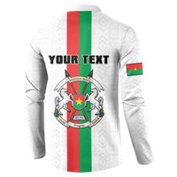 Personalized Burkina Faso Striped Button Sweatshirt African Mud Cloth Pattern - White - Wonder Print Shop