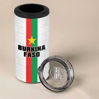 Personalized Burkina Faso Striped 4 in 1 Can Cooler Tumbler African Mud Cloth Pattern - White - Wonder Print Shop