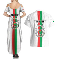 Personalized Burkina Faso Striped Couples Matching Summer Maxi Dress and Hawaiian Shirt African Mud Cloth Pattern - White - Wonder Print Shop