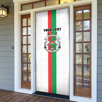 Personalized Burkina Faso Striped Door Cover African Mud Cloth Pattern - White - Wonder Print Shop