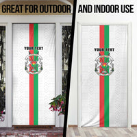 Personalized Burkina Faso Striped Door Cover African Mud Cloth Pattern - White - Wonder Print Shop