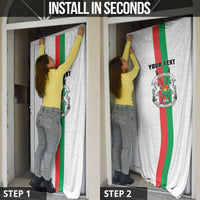 Personalized Burkina Faso Striped Door Cover African Mud Cloth Pattern - White - Wonder Print Shop