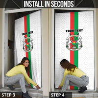 Personalized Burkina Faso Striped Door Cover African Mud Cloth Pattern - White - Wonder Print Shop