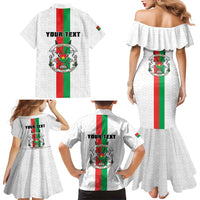Personalized Burkina Faso Striped Family Matching Mermaid Dress and Hawaiian Shirt African Mud Cloth Pattern - White - Wonder Print Shop